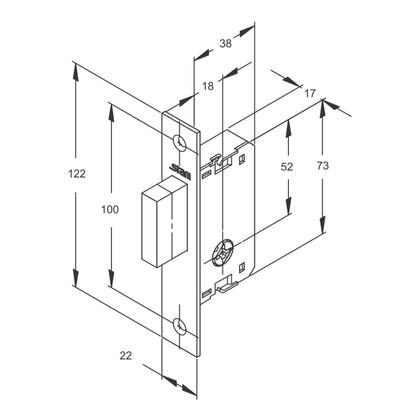 Imagem de Fechadura de Segurança Trava Auxiliar 1003 Tetra Chave Cromado 18mm Stam