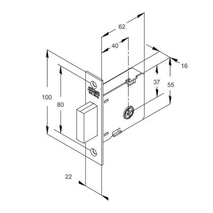 Imagem de Fechadura de Segurança Trava Auxiliar 1004 Tetra Chave Roseta Redonda Colonial 40mm Stam
