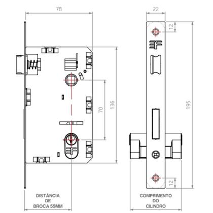 Imagem de Fechadura Design Interna Espelho Grazia 55mm Cromado 813I817CR 3F