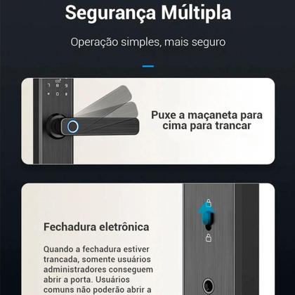 Fechadura Digital Biométrica Eletrônica inteligente 5 em 1 Com Senha Numérica - INTELAR Imagem de Fechadura Digital Biométrica Eletrônica inteligente 5 em 1 Com Senha Numérica