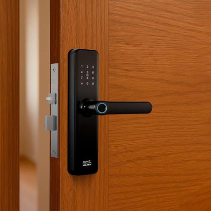 Imagem de Fechadura Digital Biométrica Papaiz SL150 Embutir Touch Senha Cartão RFID Tag Eletrônica