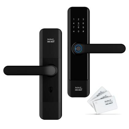 Imagem de Fechadura Digital Biométrica Papaiz SL150 Embutir Touch Senha Cartão RFID Tag Eletrônica