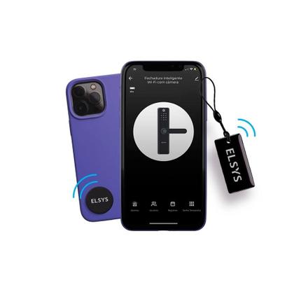 Imagem de Fechadura Digital de Embutir Elsys, Wi-Fi, Biometria, Câmera, Preto - ESF-DE5100I