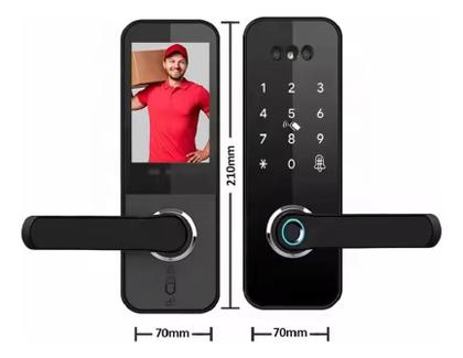 Imagem de Fechadura Digital Eletrônica Reconhecimento facial biometria mini ideal apartamento Wifi - SA-FD25