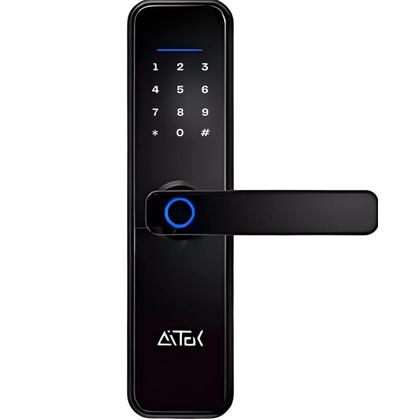 Imagem de Fechadura Digital Inteligente com Sistema de Alarme Desbloqueio Biometria Senha e Cartão de Acesso