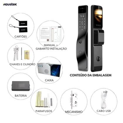 Imagem de Fechadura Digital Inteligente HTF17 Com Reconhecimento Facial, Vídeo Chamada App Tuya Smart