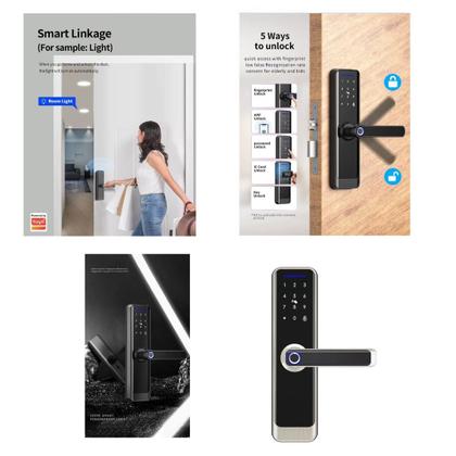 Fechadura Digital Inteligente Tuya Zigbee Smart Lock RF433 A270 Shark Blue Imagem de Fechadura Digital Inteligente Tuya Zigbee Smart Lock RF433 A270 Shark Blue
