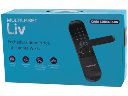 Imagem de Fechadura Digital Multilaser LIV SE233 Biométrica Interna de Embutir Wi-Fi Preto