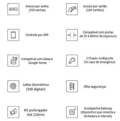 Imagem de Fechadura Digital Pado Reconhecimento Facial Fde-800 Vision