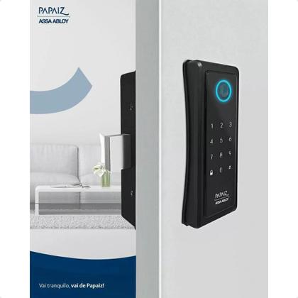 Imagem de Fechadura Digital SL140B Biometria De Sobrepor Preta Papaiz 