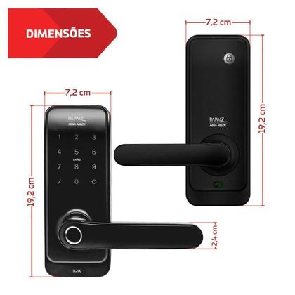 Imagem de Fechadura Digital Smart Lock Touch Leitor Biométrico Sl200