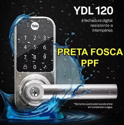 Imagem de Fechadura Digital Ydl 120 Preta Maçaneta Senha Chave Yale