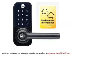 Imagem de Fechadura Digital Ydl 120 Preta Maçaneta Senha Chave Yale