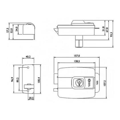 Imagem de Fechadura eletrica c90 std abre pra dentro fixa branca hdl