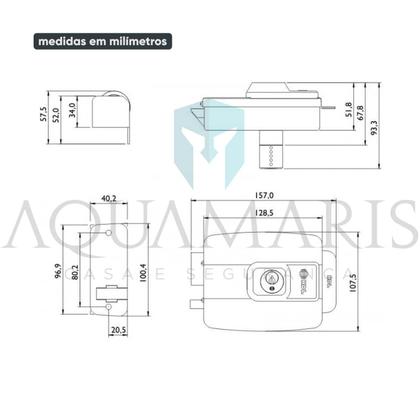 Imagem de Fechadura Elétrica C90 STD Cinza Abre para Fora HDL 90.01.03.025