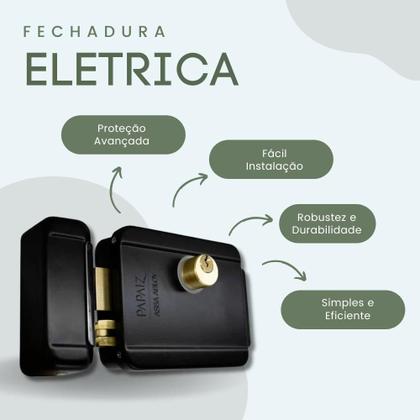 Fechadura eletrica de sobrepor p/ portao aa-erl200p s/sensor - PAPAIZ - Fechadura e Maçaneta - Magazine Luiza
