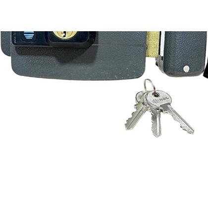 Imagem de Fechadura Eletrica Hdl C-90 Dupla Fixa 12V. Cinza