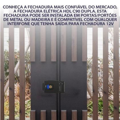 Imagem de Fechadura eletrica hdl c-90 pro - abertura para fora aj botao inox