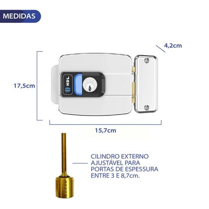 Imagem de Fechadura eletrica hdl c-90 pro - abertura para fora aj botao inox