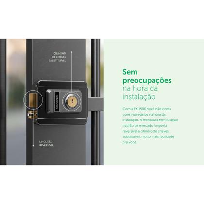 Imagem de Fechadura Eletrica Intelbras Sobrepor Fx 1500 Para Portão Interfone Video Porteiro Campainha
