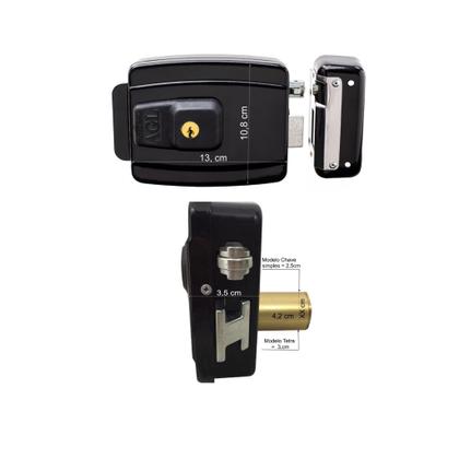 Imagem de Fechadura elétrica reversível 12v preta agl al100r