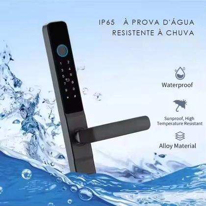 Imagem de Fechadura Eletrônica À Prova Dágua Tuya Wifi Porta Aluminio Jwcom