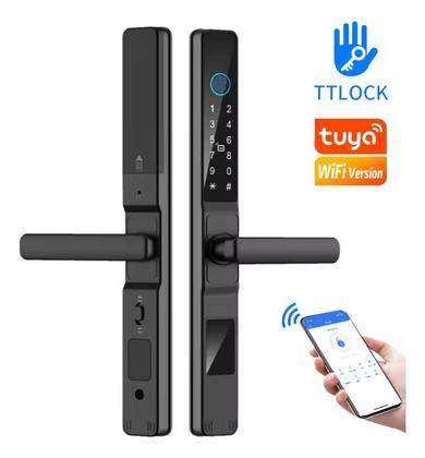 Imagem de Fechadura Eletrônica À Prova Dágua Tuya Wifi Porta Aluminio Jwcom