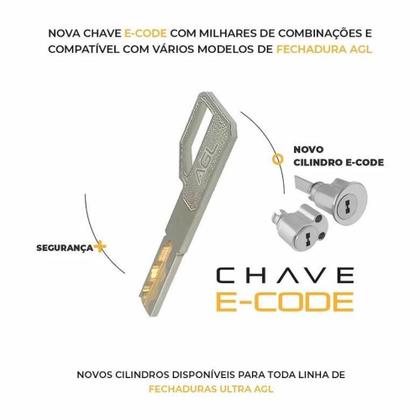 Imagem de Fechadura Eletrônica AGL 12V Ultra com Cilindro Ajustável de 3 Pinos