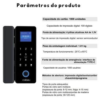 Imagem de Fechadura Eletrônica Automática Senha e Desbloqueio Digital, Conexão com Smartphone, Campainha Integ