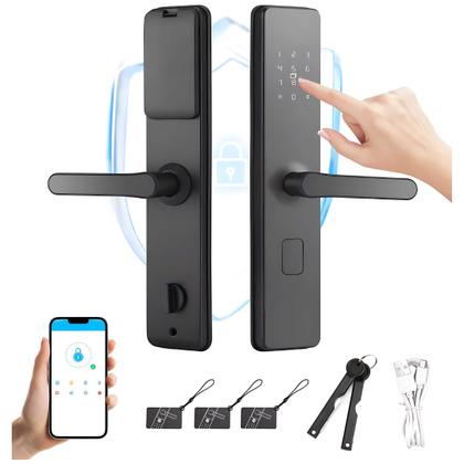 Imagem de Fechadura eletrônica biométrica inteligente touch com controle via aplicativo remoto