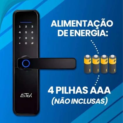 Imagem de Fechadura Eletrônica com Trava Automática e Leitor Biométrico Pronto Estoque