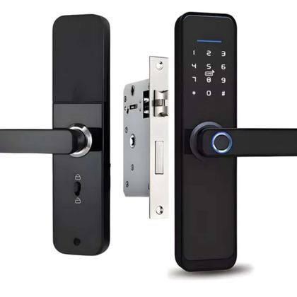 Imagem de Fechadura Eletrônica com Trava Automática e Leitor Biométrico Pronto Estoque