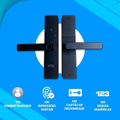 Imagem de Fechadura Eletrônica com Trava Automática e Leitor Biométrico Pronto Estoque