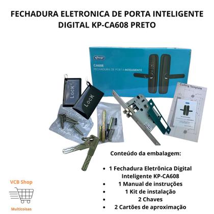 Fechadura eletronica de porta embutir inteligente digital kp-ca608