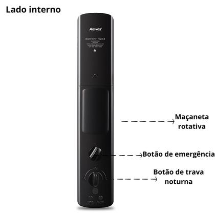 Imagem de Fechadura Eletrônica Digital AFC 2000 Amvox Conexão Wi-fi Biometria