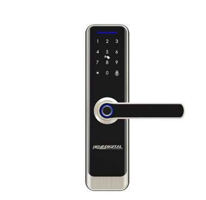 Imagem de Fechadura Eletrônica Inteligente Wifi Novadigital Biometria Digital App Senha Cartão Magnético Touch Automação Tuya Smart Life Preta