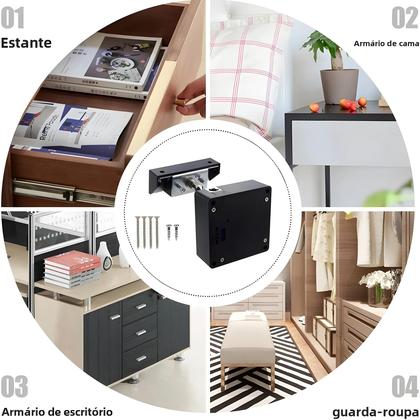Imagem de Fechadura Eletrônica Invisível Para Gavetas Com Sensor RFID 13.56MHz, Fechadura De Armário Sem