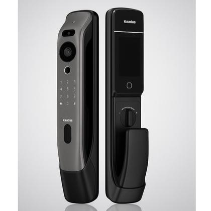 Imagem de Fechadura Eletrônica K20 Pro Max Leitor Facial 3D Wifi Com Câmera , Impressão Digital , Código Pin E Cartão RFID