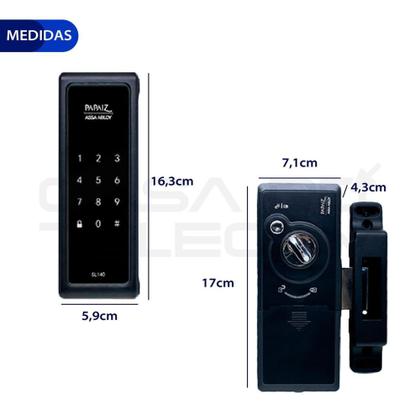 Imagem de Fechadura eletronica smart lock sl140 preto sobrepor- papaiz