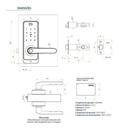Imagem de Fechadura Eletrônica Smart Lock SL205 Papaiz com Hub Preto