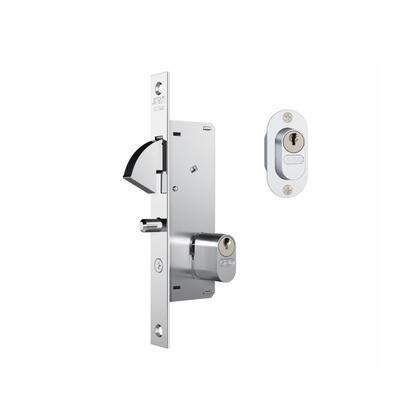 Imagem de Fechadura Em Inox Com Cilindro Oval E Roseta Oval Para Porta Pivotante de Correr 940 Stam