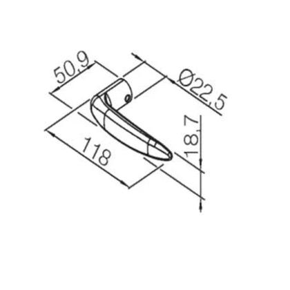 Imagem de Fechadura Erich Externa 45mm Cromado Espelho 817-73E Pado