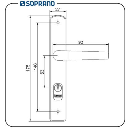 Imagem de Fechadura Estreita Externa Cromada Espelhada E15 Soprano