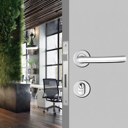 Imagem de Fechadura Externa Aço Inox MI620 ST2 R232 55mm Roseta Cromada Smile Inoxvita Papaiz