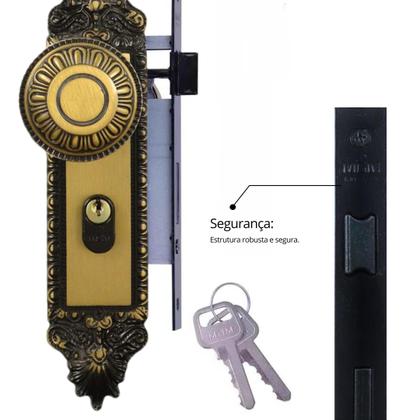 Imagem de Fechadura Externa Espelho Aço 40mm Mgm Colonial
