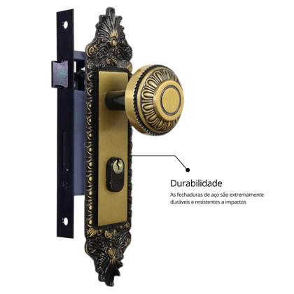Imagem de Fechadura Externa Espelho Aço 40mm Mgm Colonial