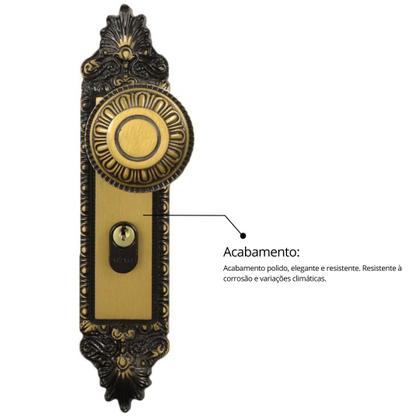 Imagem de Fechadura Externa Espelho Aço 40mm Mgm Colonial