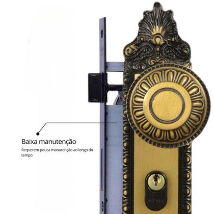 Imagem de Fechadura Externa Espelho Aço 40mm Mgm Colonial