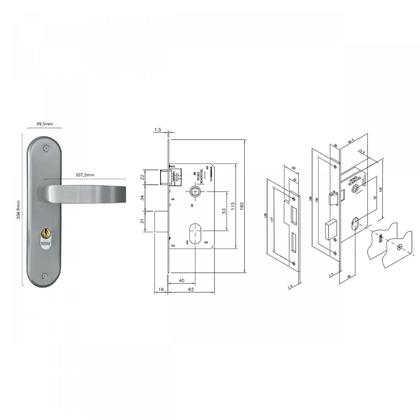 Imagem de Fechadura Externa Espelho Aço 40mm MGM Torino
