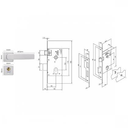 Imagem de Fechadura Externa Espelho Aço 40mm MGM Torino